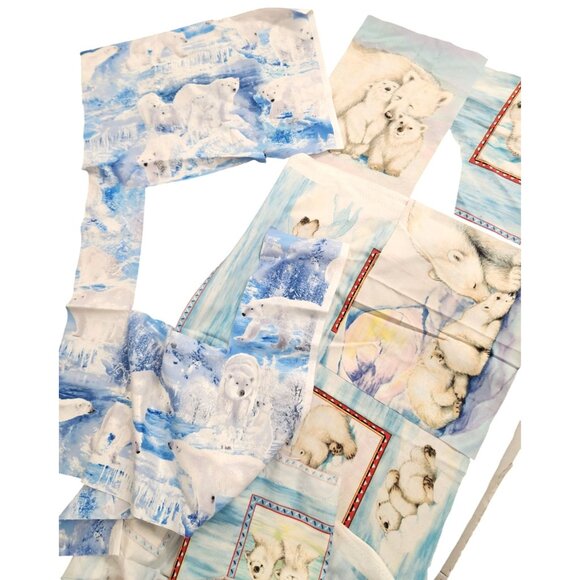 Polar Bear-Themed Cotton Fabric Quilt Squares Panel Bundle - Picture 15 of 16